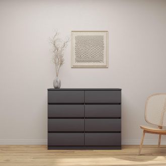 Seconique Malvern 8 Drawer Chest in Grey
