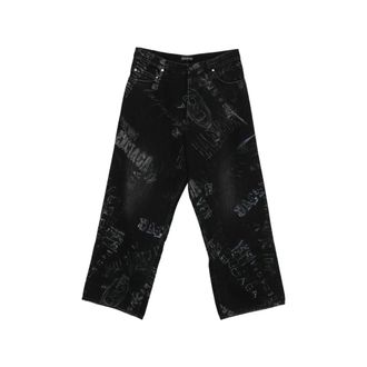 Balenciaga Graphic-pattern Wide-leg Jeans