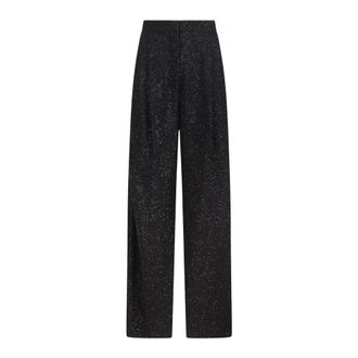 Max Mara Straight Trousers, female, Black, XS, Sequin Wide Leg Trousers