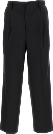 Kaptain Sunshine Tailored Wool Poplin Trousers with Pressed Crease