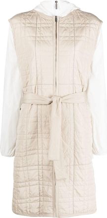 Fabiana Filippi two-tone hooded coat - women - Polyamide - 40 - Neutrals