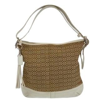 Coach Pre-owned Shoulder Bags, female, White, Size: ONE SIZE Pre-owned Leather Shoulder Bag