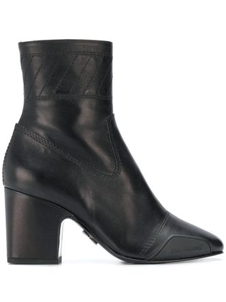 Off-white Owia ankle boots - women - Leather/Leather/Leather - 35 - Black