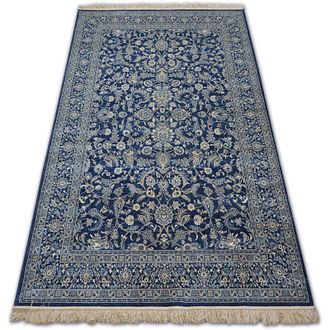 RugsX Alfombra De Jacquard Windsor 22935 Flores Azul Oscuro Blue 120x170 Cm