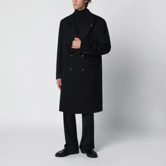 Tagliatore Blue double-breasted wool coat