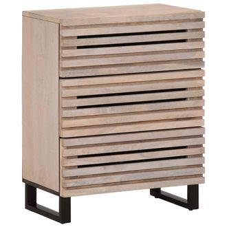 vidaXL Credenza Bianca 60x34x75 Cm In Legno Massello Di Mango Vidaxl