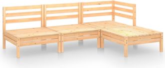 vidaXL Juego De Muebles De Jard&iacute;n 4 Piezas Madera Maciza Pino Vidaxl