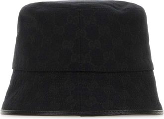 Gucci FEDORA GG Fabric Bucket Hat - Black
