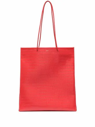 Medea crocodile effect tote bag - women - Calf Leather - One Size - Red