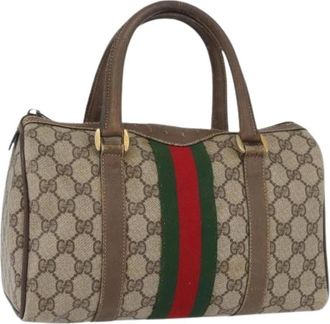 Gucci Pre-owned Handbags, female, Beige, Size: ONE SIZE Pre-owned Vintage Boston Bag
