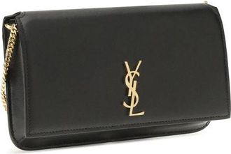 Saint Laurent Womens Black Calf Leather Bos Taurus Shoulder Bag