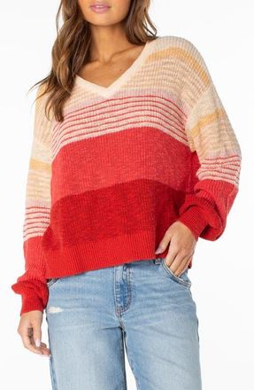 Roxy Vibes Level Stripe Sweater in Ginger Spice at Nordstrom, Size X-Small