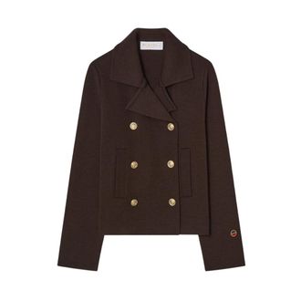 Busnel Indra Gebreide Wol Blazer - Dames - Jassen - Bruin - Maat: XL Wol