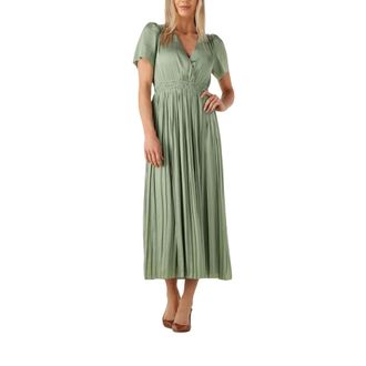 Suncoo Kleedjes, Dames, Groen, XS, Denim, Groene Midi Jurk voor Lente/Zomer