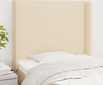 vidaXL Cabecero Con Orejas De Tela Color Crema 103x16x118/128 Cm Vidaxl