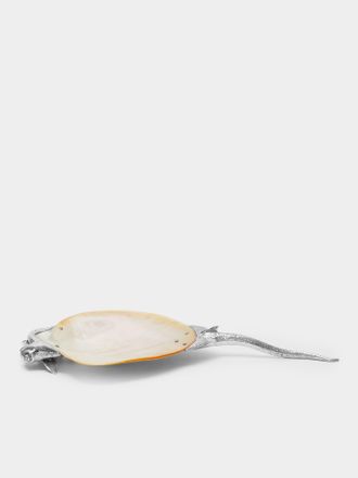 Objet Luxe Manta Ray Silver-Plated and Mother-of-Pearl Caviar Dish