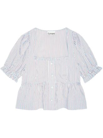Ganni striped blouse - women - Fabric - 36 - White