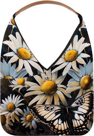 Generic Butterflies Daisies Flower (9) Reusable Lightweight Grocery Bags - Foldable Into Compact Pouch, Washable & Sturdy, Multipurpose for Shopping and Trave