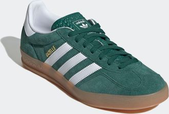 adidas Sneaker ADIDAS ORIGINALS GAZELLE INDOOR, Herren, Gr. 37, gr&uuml;n (collgr&uuml;n, ftwwht, gum2), Leder, Synthetik, Schuhe Sneaker