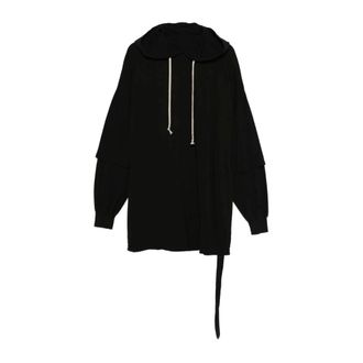 Rick Owens Sudadera con Capucha de Doble Capa - Sweatshirts & Hoodies - Hombre - Negro - L