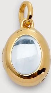 Monica Vinader Gold April Birthstone Locket Rock Crystal