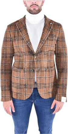 L.B.M. 1911 L.b.m. 1911, Jassen, Heren, Veelkleurig, XL, Wol, Single-Breasted Jersey Maatwerk Jas