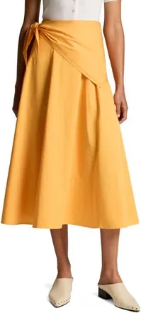 Vince Scarf Tie Midi Skirt in Apricot at Nordstrom, Size 12