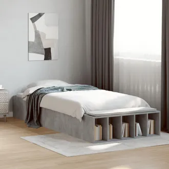 vidaXL Vidaxl - Estructura De Cama Madera De Ingenier&iacute;a Gris Hormig&oacute;n 75x190 Cm