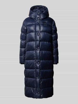 Blauer Regular Fit Steppmantel mit Kapuze in Marine, Gr&ouml;&szlig;e L