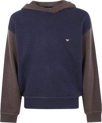Emporio Armani Hoodie met contrasterend vlak - Blauw