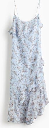 H&M Flounced Strappy Dress in Light Blue/floral at Nordstrom, Size X-Small
