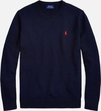 Polo Ralph Lauren Mens Ralph Lauren Cotton Crewneck Sweater - Hunter Navy - Blue - Size: 40