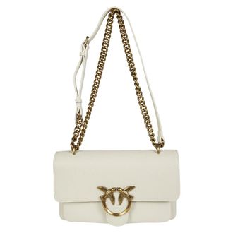 Pinko Zachte Mini Pelle Liefde Een - Dames - Schoudertassen - Wit - ONE Size - Tassen