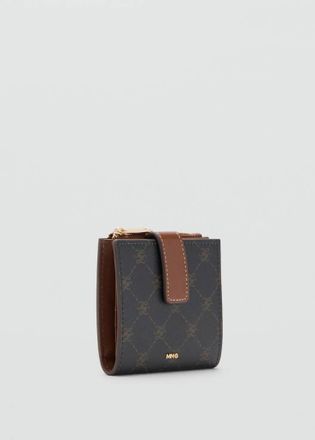 Mango Portafoglio piccolo logo jacquard marrone - Donna - Taglia unica - MANGO