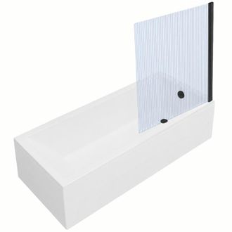 Vitra Ba&ntilde;era Rectangular Vitra Neon De 170x75cm + Mampara De Ba&ntilde;o Recta Aurys Raywall, Negro Mate, Perfil Recto + Desag&uuml;e Negro Mate