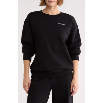 Off-white Embroidered Crewneck Sweatshirt in Black Night at Nordstrom Rack, Size Medium