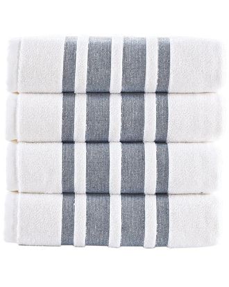 Brooks Brothers Contrast Border 4Pc Hand Towels
