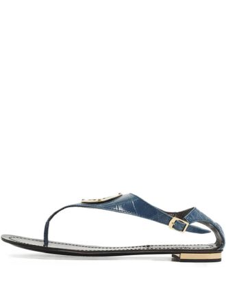 Roberto Cavalli croc-embossed logo sandals - Blue
