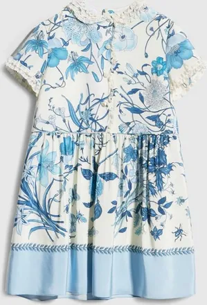 Gucci Kids - Printed Cr&ecirc;pe De Chine Dress, White, Ready-to-wear