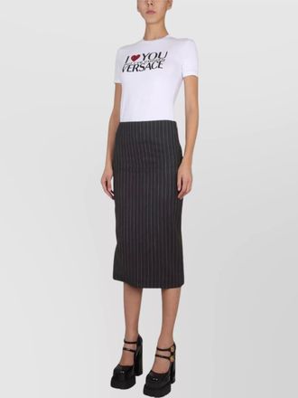 Versace pinstripe virgin wool pencil skirt