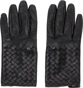 Bottega Veneta Pre-owned Accessories, female, Black, Size: ONE SIZE Pre-owned Intrecciato Gloves in Black Leather