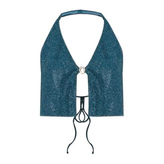 Os&eacute;ree Lumiere 90s Top - Dames - Tops - Blauw - Maat: M Polyamide
