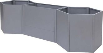 Hhg [nunca Usado] Juego De 3 Jardineras Elevadas Hhg-460, Jardineras Met&aacute;licas Elevadas Para Verduras/plantas, Macetas, Jardineras De Acero 77 X 286 X 88 