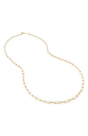 Monica Vinader Alta Textured Chain Necklace in 18Ct Gold On Sterling at Nordstrom