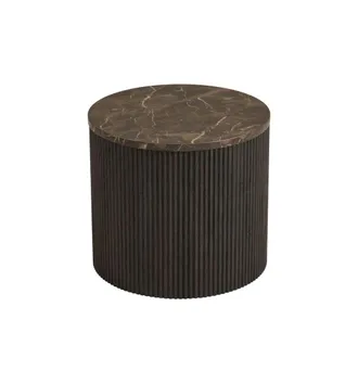 Moloo Mesa de centro con efecto m&aacute;rmol marr&oacute;n &oslash;45 cm