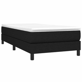 vidaXL Estructura De Cama Sin Colch&oacute;n Tela Negro 90x200 Cm Vidaxl