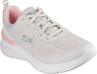 Skechers Sneaker SKECHERS SKECH-AIR DYNAMIGHT 2.0-NEW HEIGHTS, Damen, Gr. 35, beige (natur, rosa), Lederimitat, Textil, Schuhe Sneaker, Schn&uuml;rschuh, Fitnesssch