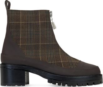 Nicole Saldanã BROWN EXCLUSIVE PLAID CHRIS ANKLE BOOTS