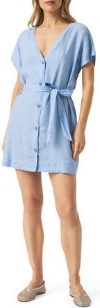 Splendid Melanie Belted Linen Minidress in Steel Blue at Nordstrom Rack, Size X-Large