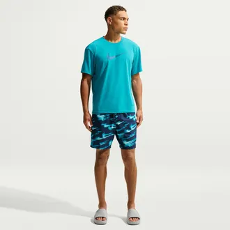 Nike Mens Swim Breaker 7 Brief-Lined Volley Short in Blue | NESSG550-400